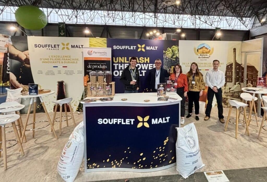 The Soufflet Malt team welcomes visitors at the Salon du Brasseur exhibition stand.